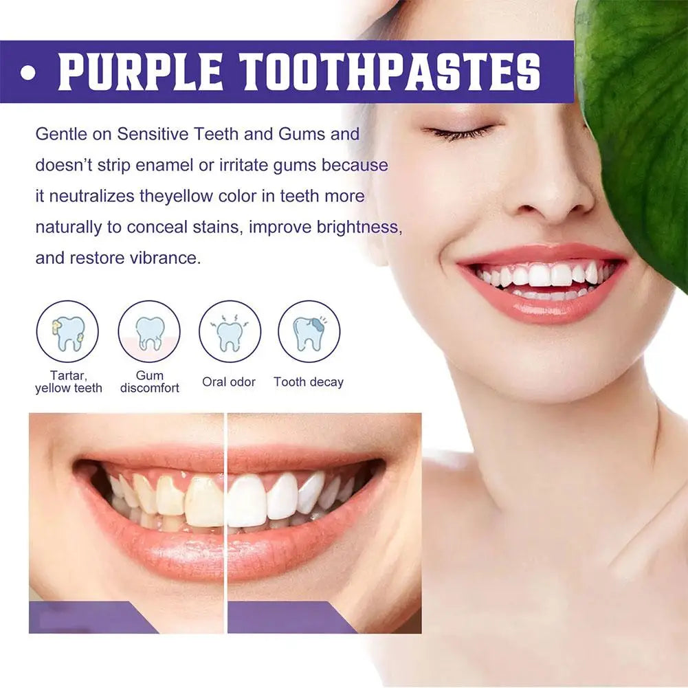 1/3/5Pcs Purple Toothpaste Deep Cleaning Teeth Gums Breath Freshener Brightening Teeth Teeth Oral Care Orthopedic Toothpaste
