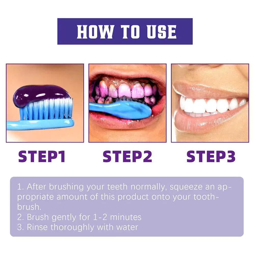 1/3/5Pcs Purple Toothpaste Deep Cleaning Teeth Gums Breath Freshener Brightening Teeth Teeth Oral Care Orthopedic Toothpaste