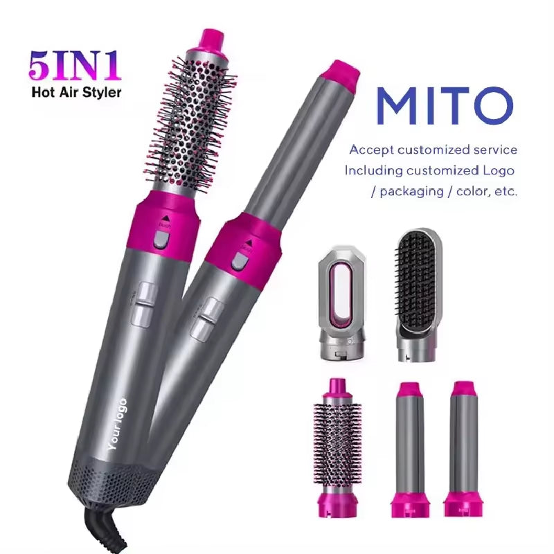 Professional Air Hair Styler 5 in 1 Hair Dryer Hair Curling Straightening Hair Drying 1000W Hot Air Brushes