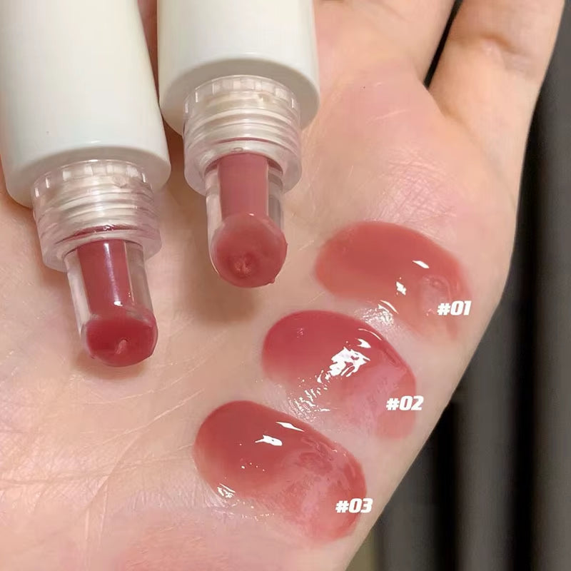 Lasting Nude Pink High Gloss Lip Glaze Moisturizing Lipstick Mirror Water Lip Tint Korean Beauty Lip Care Makeup